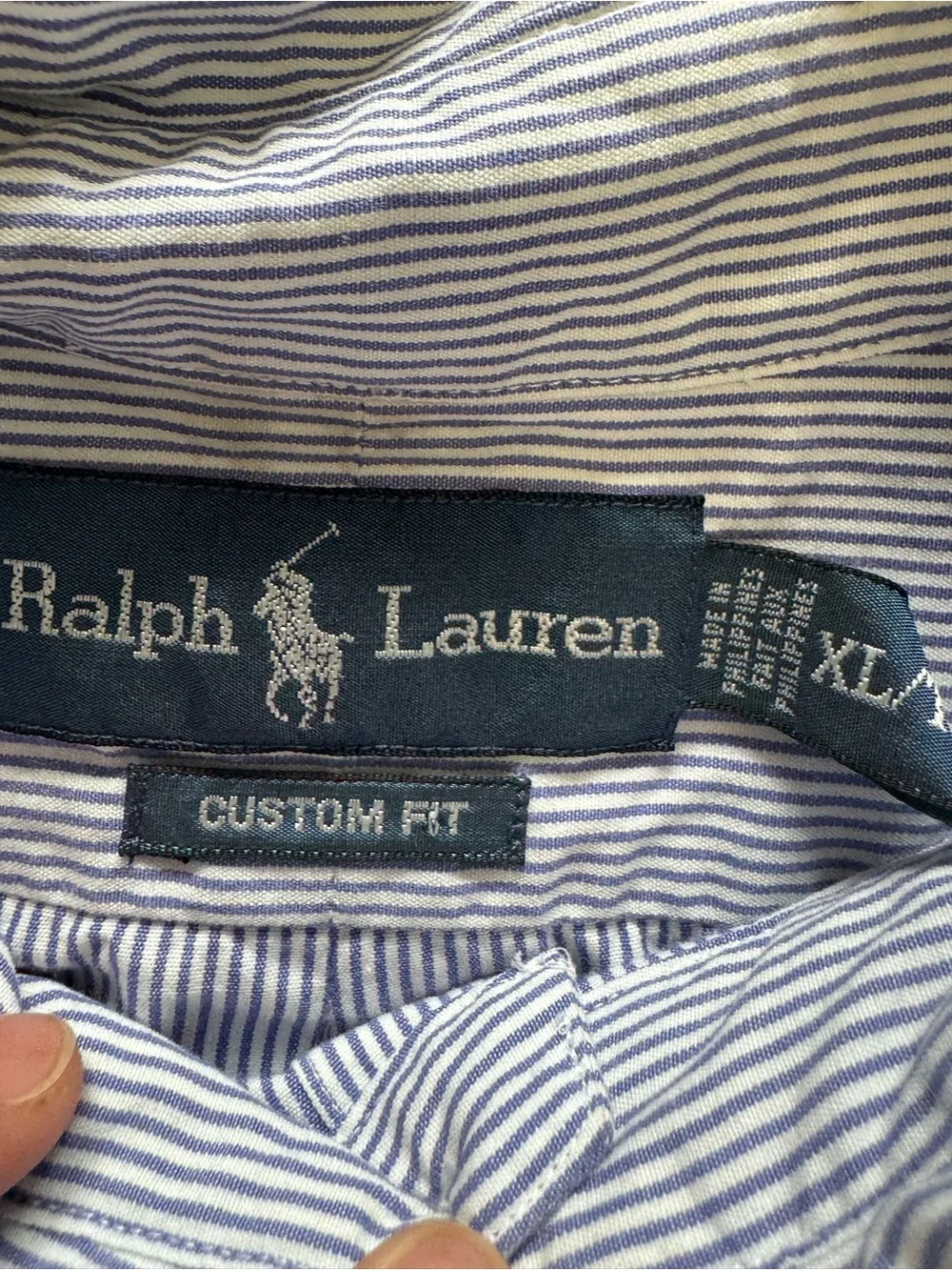 Ralph Lauren Light Blue Pinstripe Button-Down Dress Shirt - Picture 2 of 10